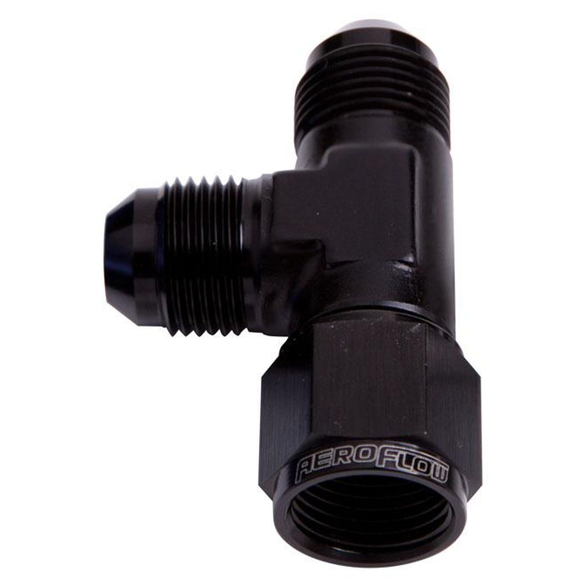 Aeroflow AF145-04BLK Tee -4AN Female Swivel On Run Black Swivel Nut AF145-04BLK