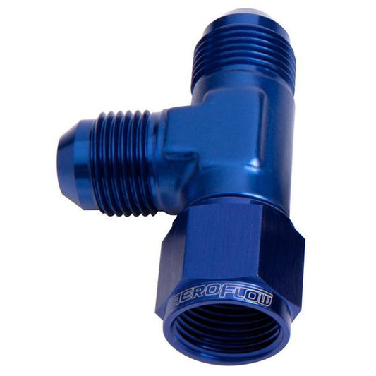 Aeroflow AF145-06 Tee -6AN Female Swivel On Run Blue Swivel Nut AF145-06