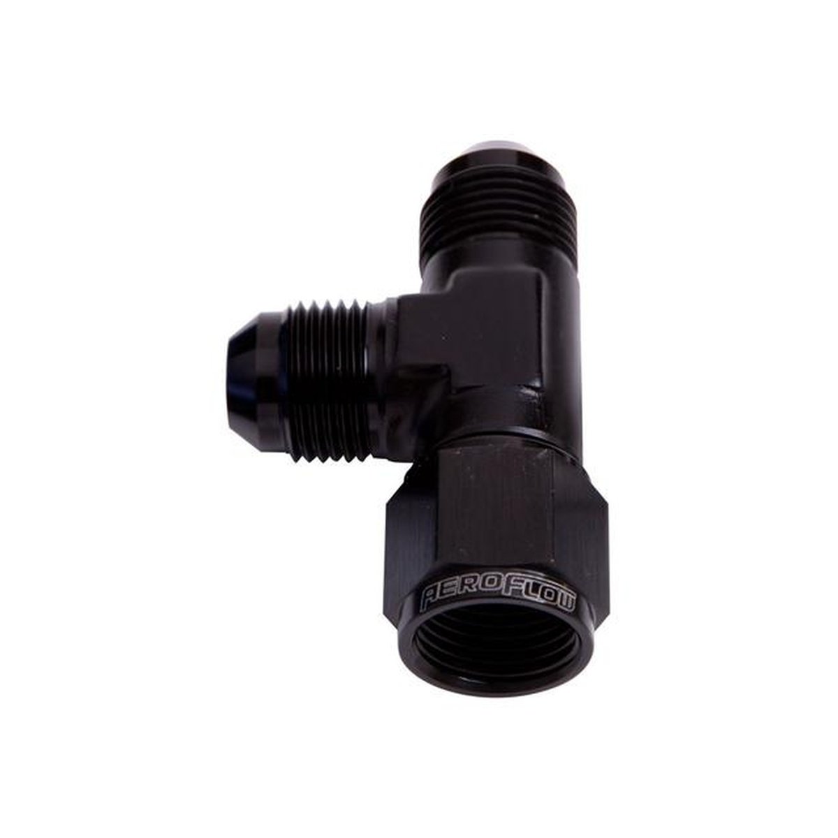 Aeroflow AF145-06BLK Tee -6AN Female Swivel On Run Black Swivel Nut AF145-06BLK