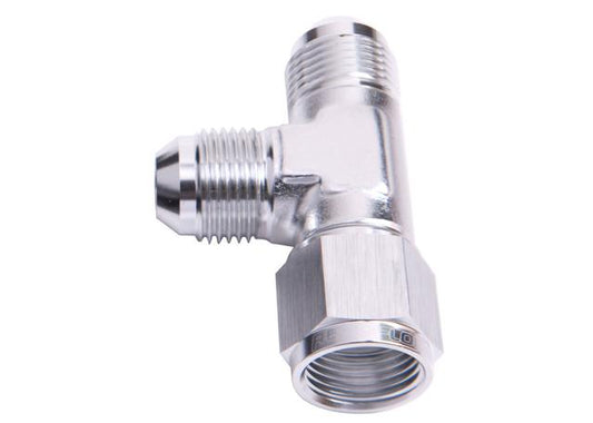 Aeroflow AF145-08S Tee -8AN Female Swivel On Run Silver Swivel Nut AF145-08S