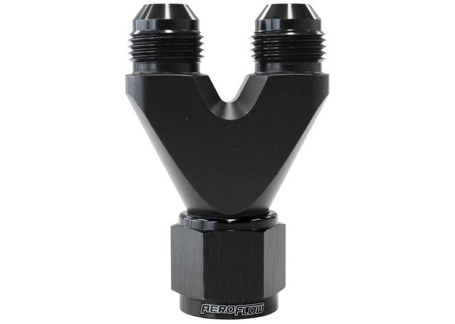 Aeroflow U-Block Female -8 To 2 X -6AN Nipples Straight Black