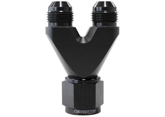 Aeroflow U-Block Female -8 To 2 X -6AN Nipples Straight Black