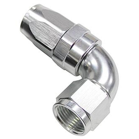 Aeroflow AF153-04S 90 Deg Hose End -04AN Silver Full Flow Taper Style AF153-04S