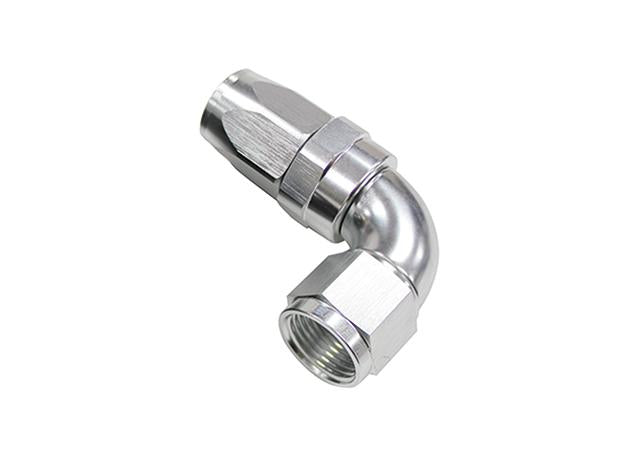 Aeroflow AF153-06S 90 Deg Hose End -06AN Silver Full Flow Taper Style AF153-06S