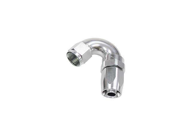 Aeroflow AF155-06S 150 Deg Hose End -06AN Silver Full Flow Taper Style AF155-06S