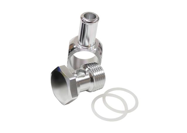 Aeroflow AF164-06S Edelbrock Carb Inlet Banjo Silver 5/8-20 To Male 3/8 Barb