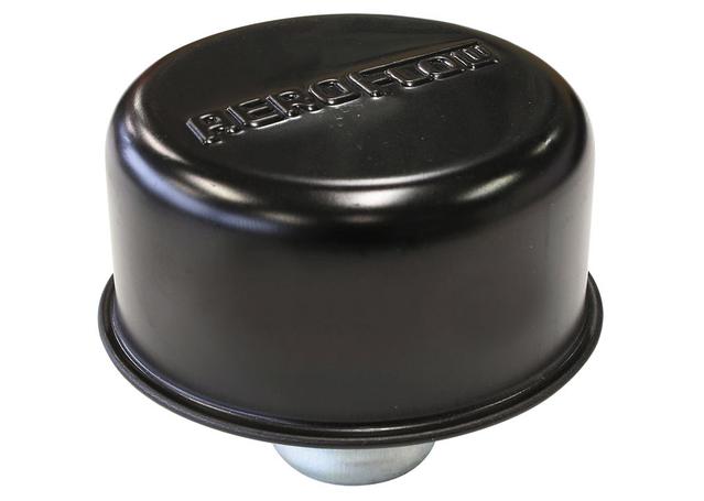 Aeroflow AF1822-7000 Black Valve Cover Breather Push In Style, No Spout W/Logo