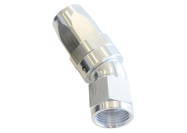 Aeroflow AF197-08S 30 Deg Hose End -08AN Silver Full Flow Taper Style AF197-08S