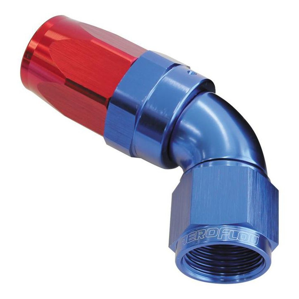 Aeroflow AF198-06 60 Deg Hose End -06AN Blue Full Flow Taper Style AF198-06