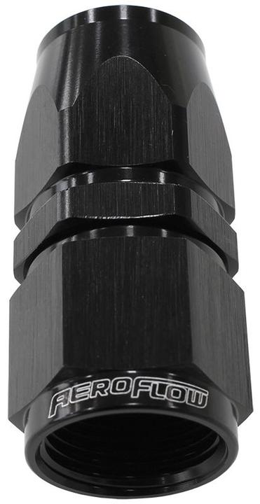 Aeroflow AF201-04DBLK Alloy Straight Hose End -4AN Black Swivel Nut Suits Teflon AF201-04DBLK