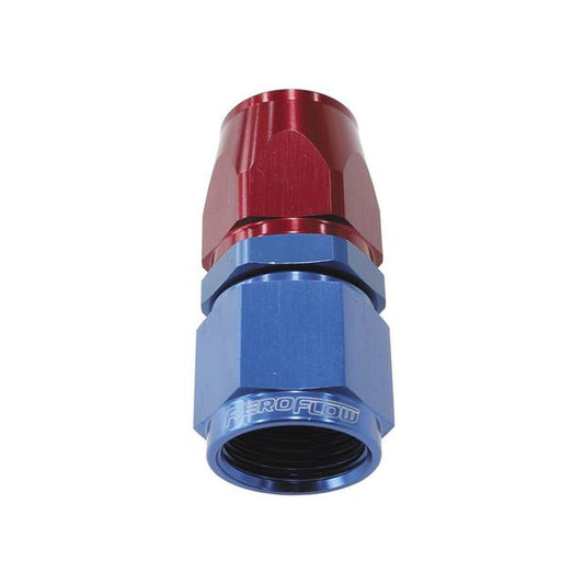 Aeroflow AF201-08D Alloy Straight Hose End -8AN Blue Swivel Nut Suits Teflon AF201-08D