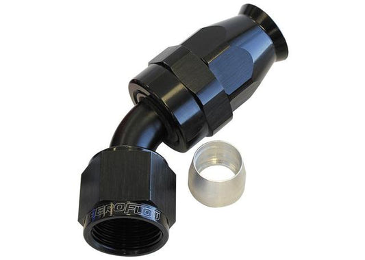 Aeroflow AF202-03DBLK Alloy 45 Deg Hose End -3AN Black Swivel Nut Suits Teflon AF202-03DBLK
