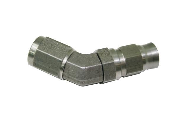 Aeroflow AF202-04 Ss 45 Deg Hose End -4AN Steel Full Swivel Suits Teflon AF202-04