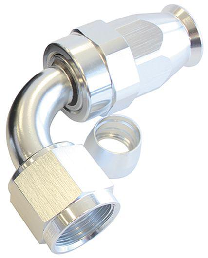 Aeroflow AF203-06DS Alloy 90 Deg Hose End -6AN Silver Full Swivel Suits Teflon AF203-06DS