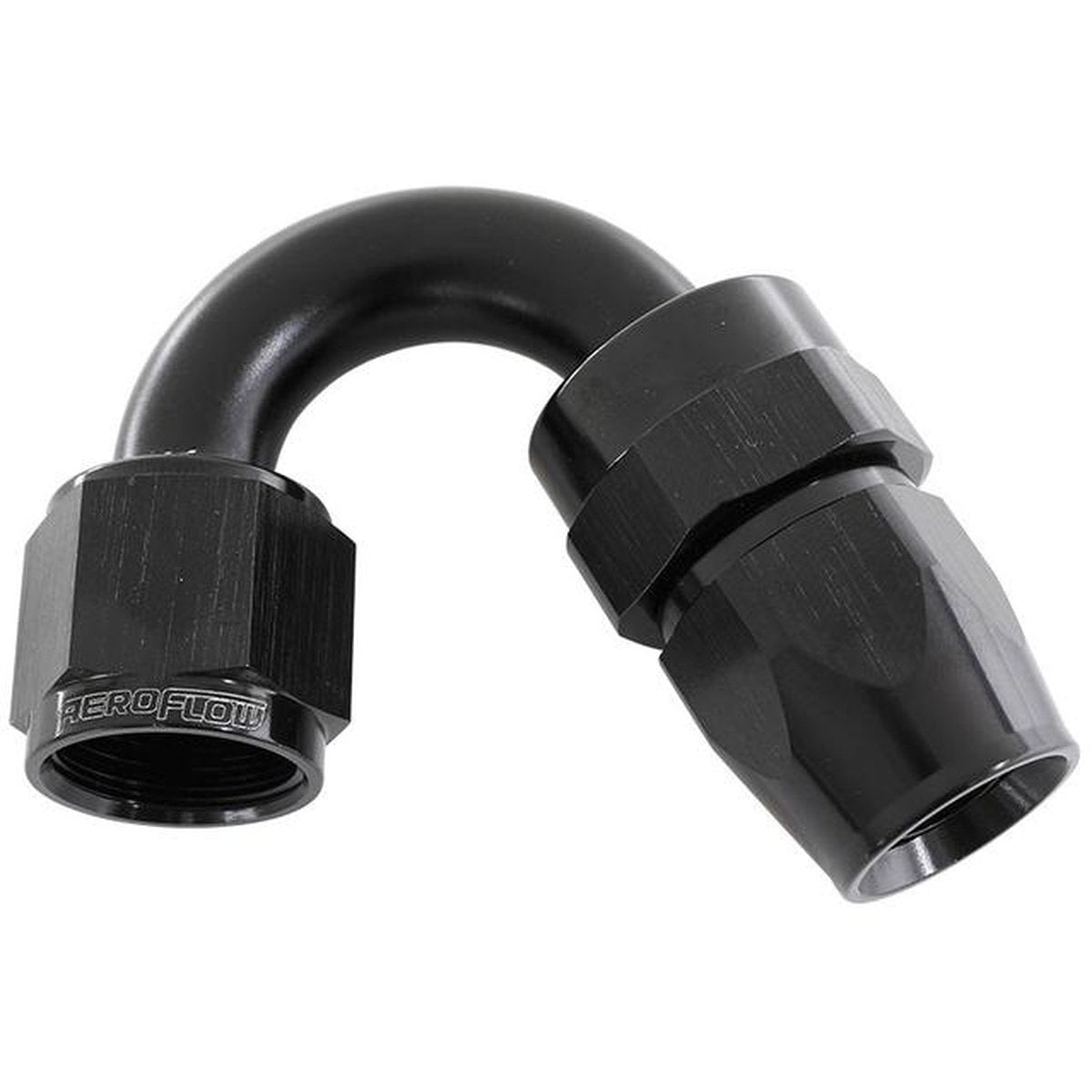 Aeroflow AF205-06DBLK Alloy 150 Deg Hose End -6AN Black Full Swivel Suits Teflon AF205-06DBLK