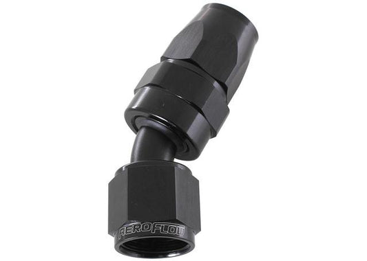 Aeroflow AF207-03DBLK Alloy 30 Deg Hose End -3AN Black Swivel Nut Suits Teflon AF207-03DBLK