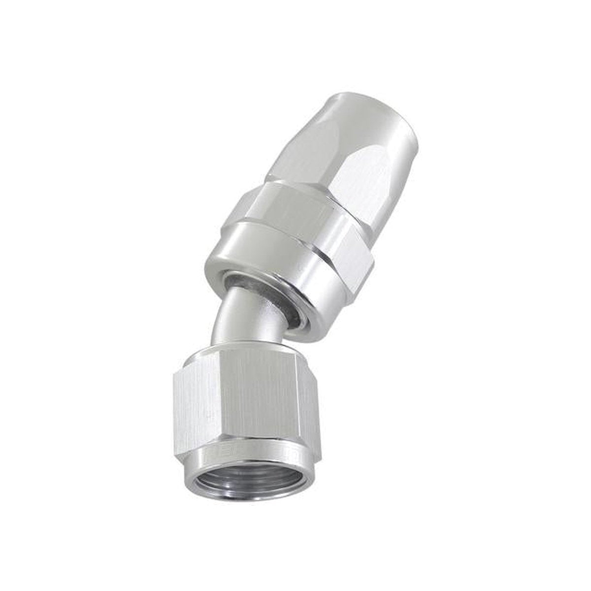 Aeroflow AF207-06DS Alloy 30 Deg Hose End -6AN Silver Swivel Nut Suits Teflon AF207-06DS