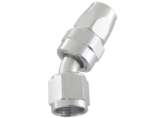 Aeroflow AF207-10DS Alloy 30 Deg Hose End -10AN Silver Swivel Nut Suits Teflon AF207-10DS