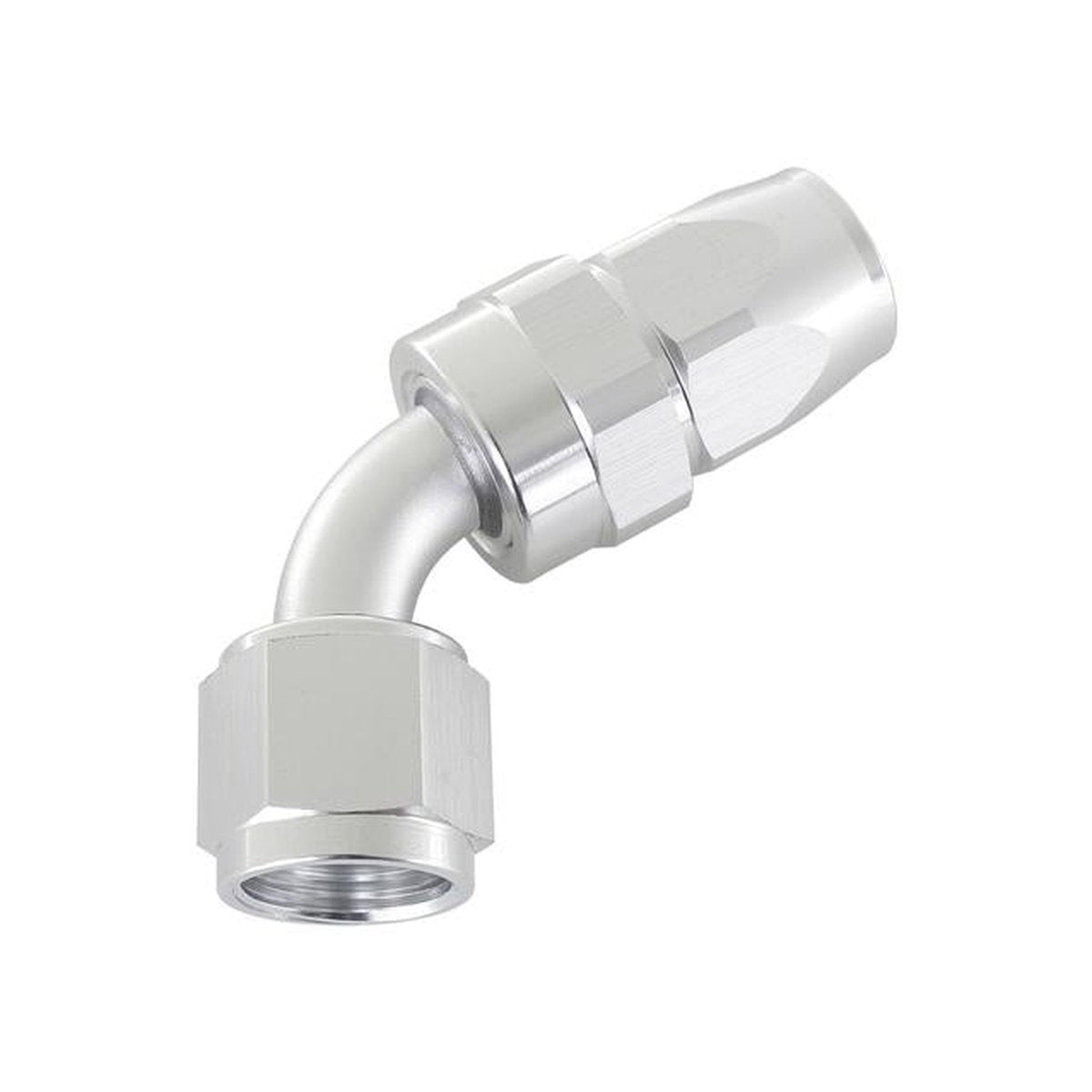 Aeroflow AF208-04DS Alloy 60 Deg Hose End -4AN Silver Swivel Nut Suits Teflon AF208-04DS