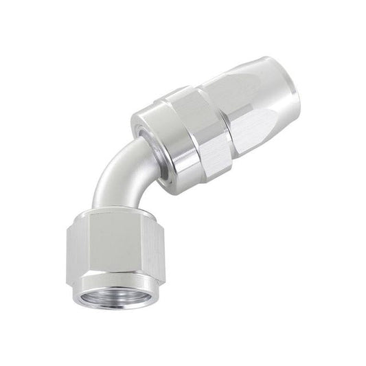 Aeroflow AF208-04DS Alloy 60 Deg Hose End -4AN Silver Swivel Nut Suits Teflon AF208-04DS