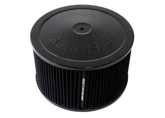 Aeroflow AF2251-1365 9" X 5" Air Cleaner Assembly 5-1/8" Neck, Black Lid, Cotton