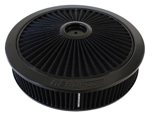 Aeroflow AF2251-3040 14" X 3" Full Flow Assembly 5-1/8" 1-1/8" Drop, Black