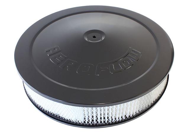 Aeroflow AF2256-1280 14" X 3" Air Cleaner Assy 5-1/8" Dropbase Black, Paper