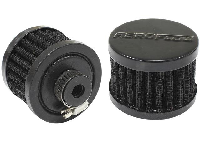 Aeroflow AF2271-1320 3/8" Univ Clamp On Filter 2" O.D,1-1/2" H, Black Top