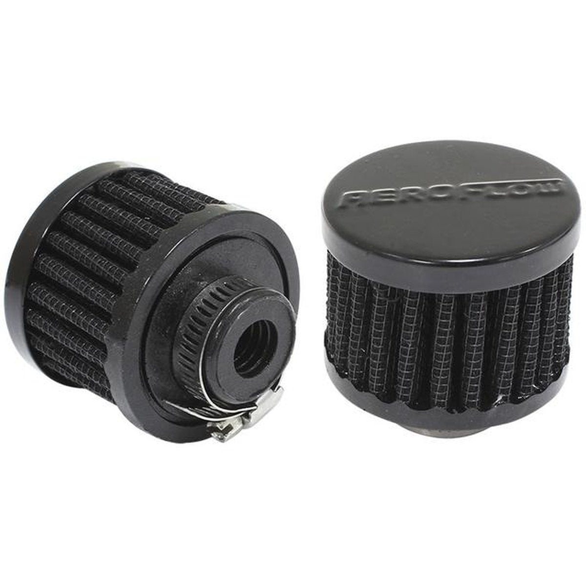 Aeroflow AF2271-1330 1/2" Univ Clamp On Filter 2" O.D,1-1/2" H,Black Top