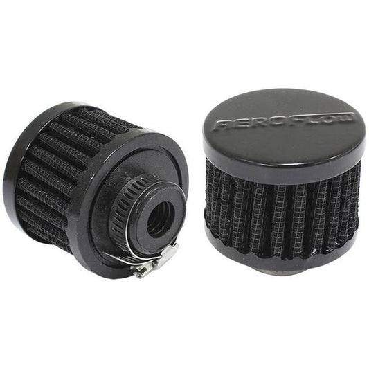 Aeroflow AF2271-1330 1/2" Univ Clamp On Filter 2" O.D,1-1/2" H,Black Top