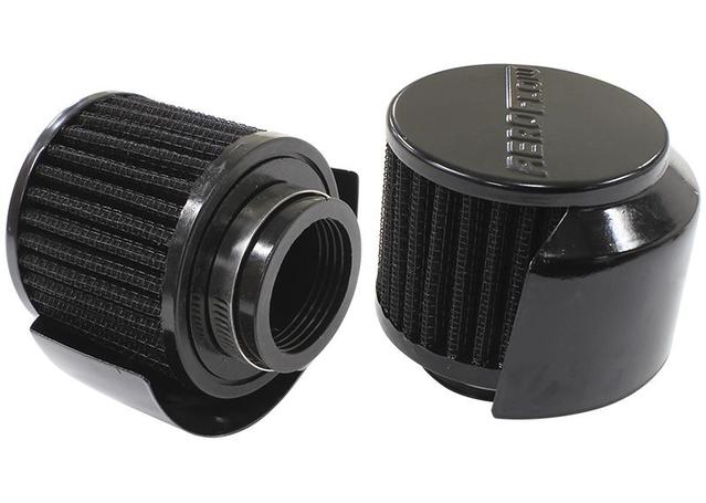 Aeroflow AF2271-1514 1-1/2" Breather Filter W/ Shield3" O.D,2-1/2" H, Black Top