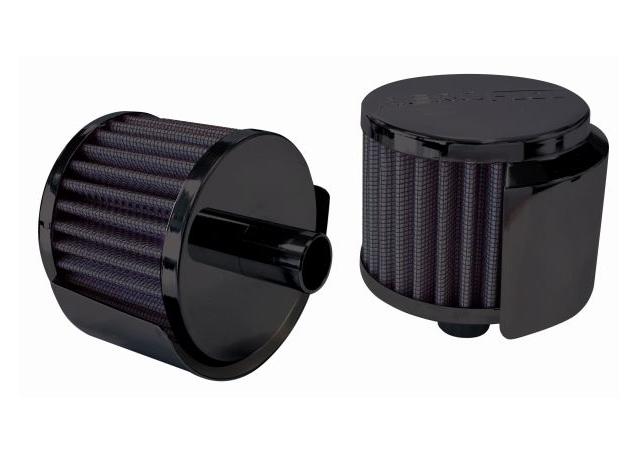 Aeroflow AF2271-1520 1" Push In Breather W/ Shield3" O.D,2-1/2" H, Black Top