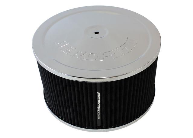 Aeroflow AF2851-1365 9" X 5" Air Cleaner Assembly 5-1/8" Neck, Chrome, Cotton