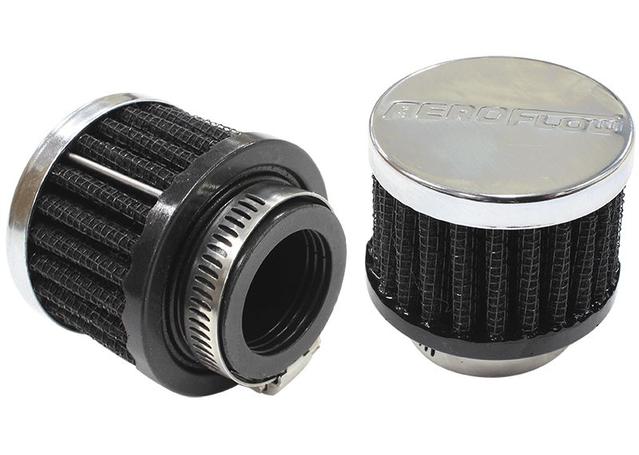 Aeroflow AF2871-1370 1" Univ Clamp On Filter 2" OD,1-1/2" High,Chrome Top