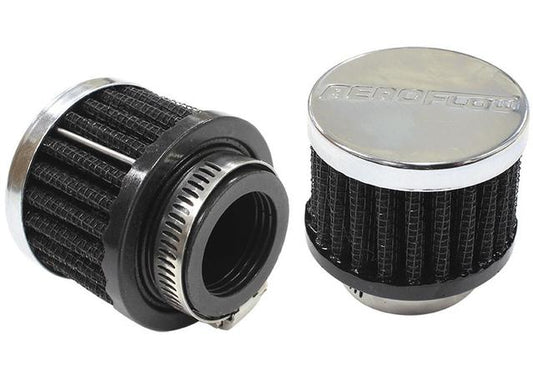 Aeroflow AF2871-1370 1" Univ Clamp On Filter 2" OD,1-1/2" High,Chrome Top