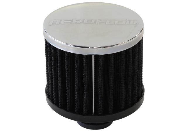 Aeroflow AF2871-1490 1-1/4" Push In Breather Filter3" OD, 2-1/2" High,Chrome Top