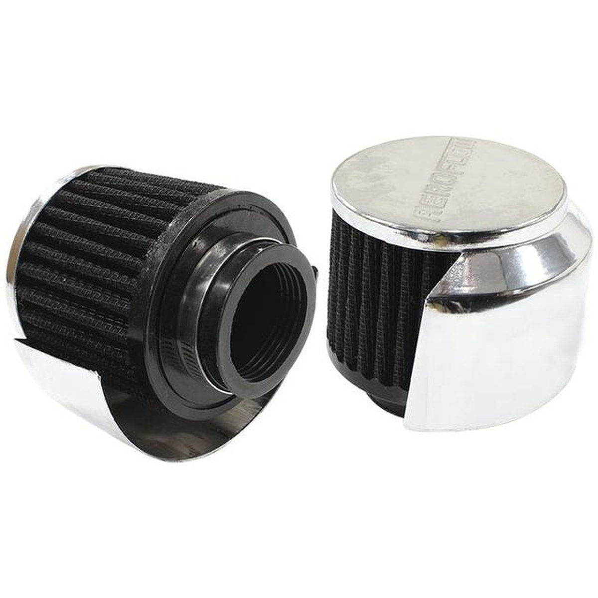Aeroflow AF2871-1514 1-1/2" Breath Filter W/ Shield3" OD, 2-1/2" High, Chrome Top