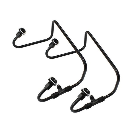 Aeroflow Dual Inlet Fuel Line Kit Black AF30-2671BLK
