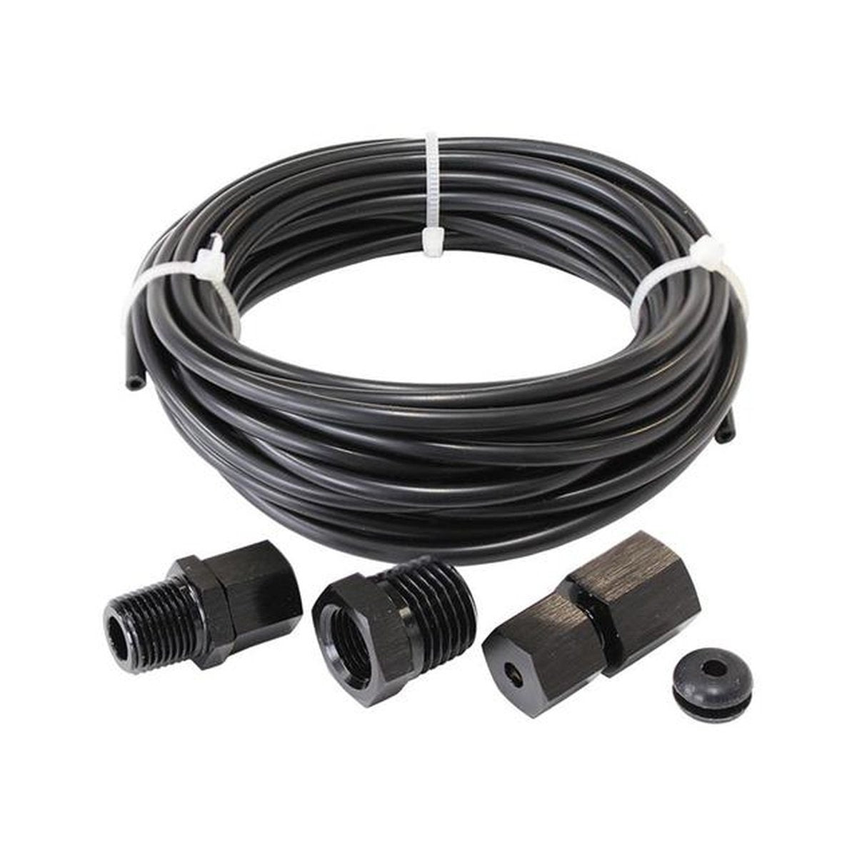 Aeroflow AF30-3000BLK 12-Ft Nylon Tubing 1/8" Dia Includes Fittings