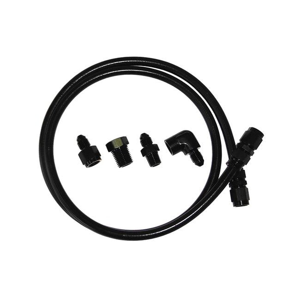Aeroflow AF30-4003BLK -4AN X 3Ft Black Braided Line With Fittings Included