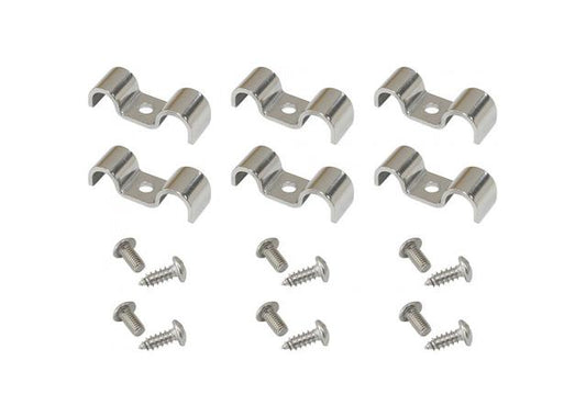 Aeroflow AF300-06-05 Dual Hardline Clamps 1 X 5/16"And 1 X 3/8" (Dual Sizes) 6Pk