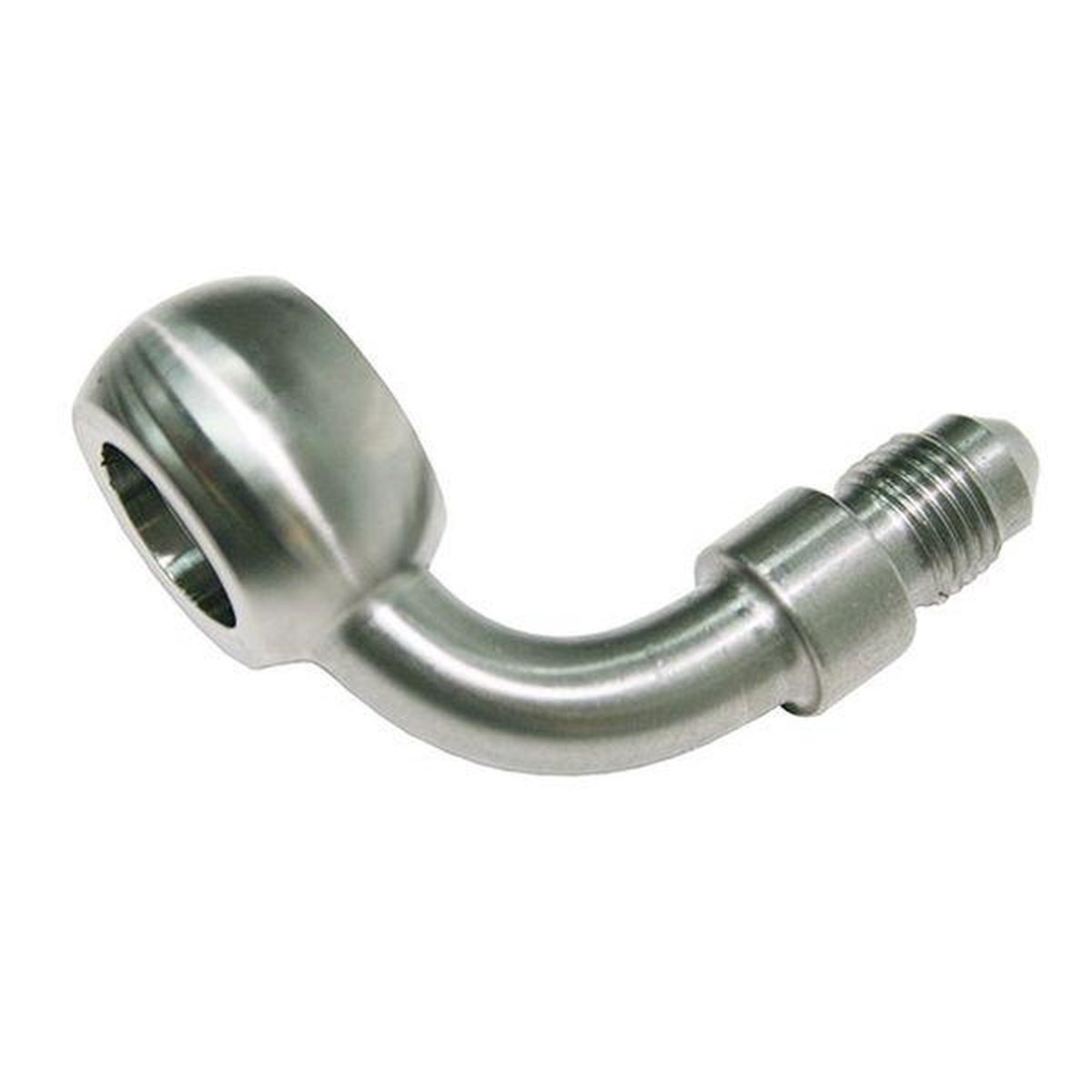 Aeroflow AF313-03 -3AN 90Deg Banjo 10mm 3/8 Stainless Male -3an