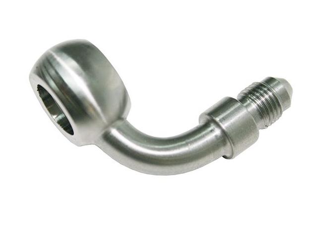 Aeroflow AF313-04 -4AN 90Deg Banjo 10mm 3/8 Stainless Suits Teflon