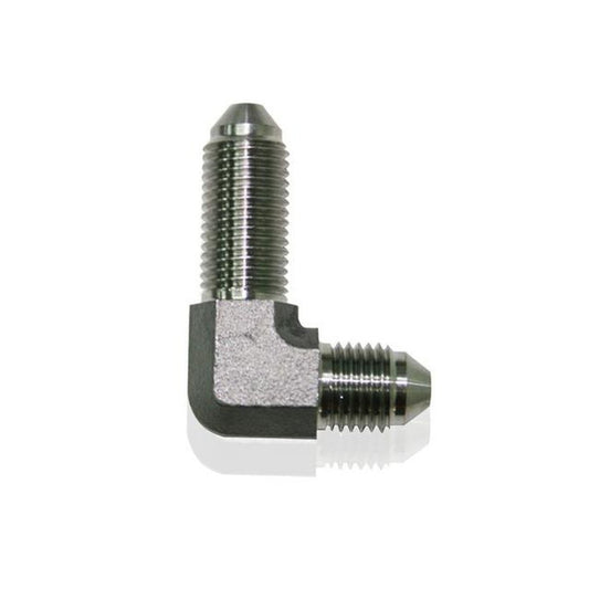 Aeroflow AF323-04 Stainless -4AN Bulkhead 90Deg Stainless