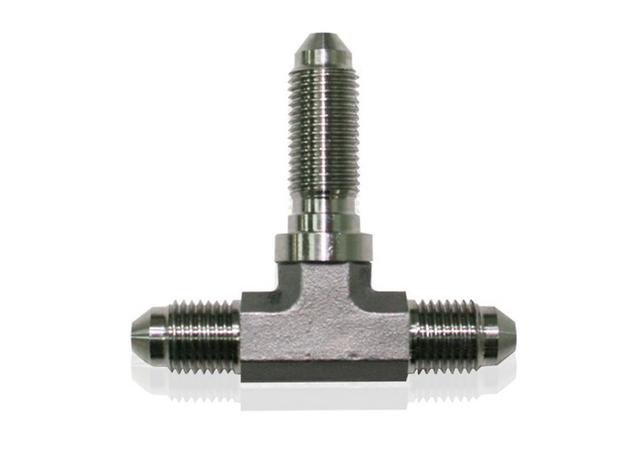 Aeroflow AF324-04 Stainless -4AN Bulkhead Tee Stainless Nut Seperate AF324-04