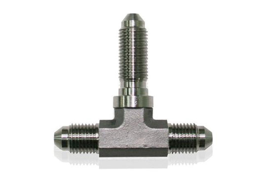 Aeroflow AF324-04 Stainless -4AN Bulkhead Tee Stainless Nut Seperate AF324-04
