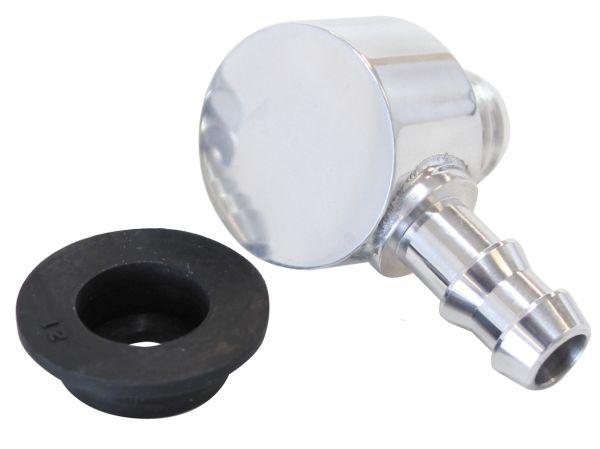 Aeroflow AF350-01 Billet Booster Valve Universal21mm 13/16" Hole To 3/8 Barb