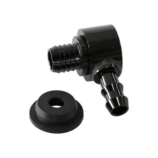 Aeroflow AF350-01BLK Black Booster Valve Universal 21mm 13/16" Hole To 3/8 Barb