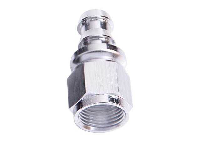 Aeroflow AF401-04S Straight Push Lock End -4AN Silver No Clamp Required AF401-04S