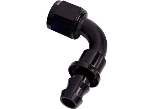 Aeroflow AF403-04BLK 90 Deg Push Lock End -4AN Black No Clamp Required AF403-04BLK